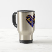 Mug Voyage Coeur Filigree bleu (Devant gauche)
