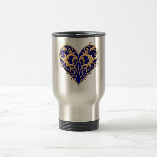 Mug Voyage Coeur Filigree bleu (Centre)