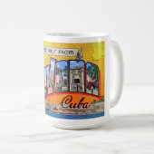 Mug Voyage Cuba vintage - Salutations de La Havane (Devant droit)