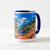 Mug Voyage d'Amalfi de maisons de falaise de l'Italie (Devant droit)