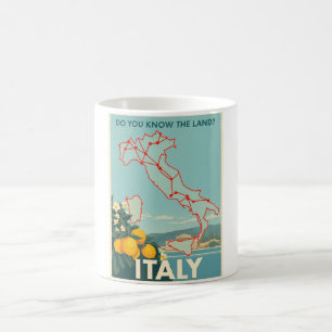 Mug Voyage dans l'Italie d'antan - Carte de l'Italie e