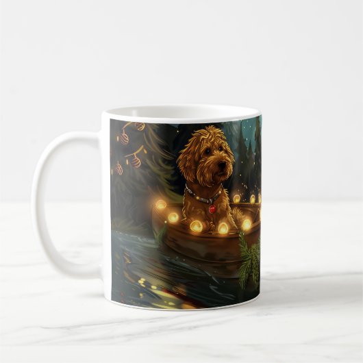 Mug Voyage de fête de Noël Bernedoodle (Gauche)
