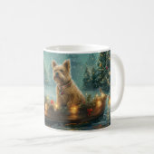 Mug Voyage de fête de Noël du Cairn Terrier (Devant droit)