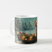 Mug Voyage de fête de Noël du Cairn Terrier (Devant gauche)