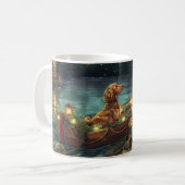 Mug Voyage de fête de Noël du Lévrier Afghan (Devant gauche)