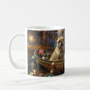 Mug Voyage de Noël Festif de Bouledogue Français