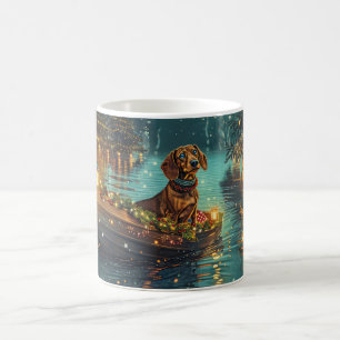 Mug Voyage de Noël festif du teckel