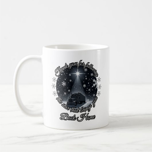Mug Voyage en Camion Star de Noël Accueil (Gauche)