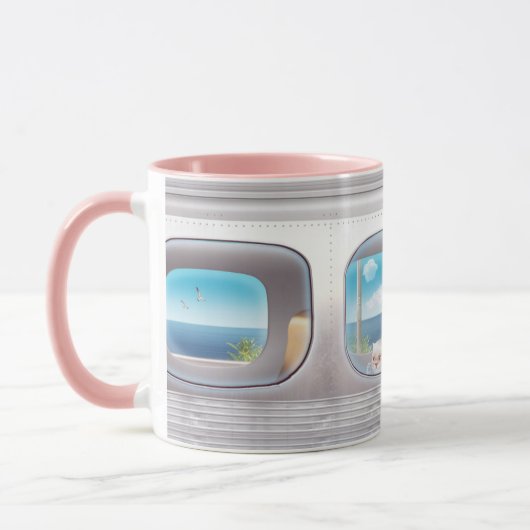 Mug Voyage en train avec chat (Gauche)
