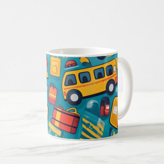 Mug Voyage et Transport présente une variété de co (Devant droit)