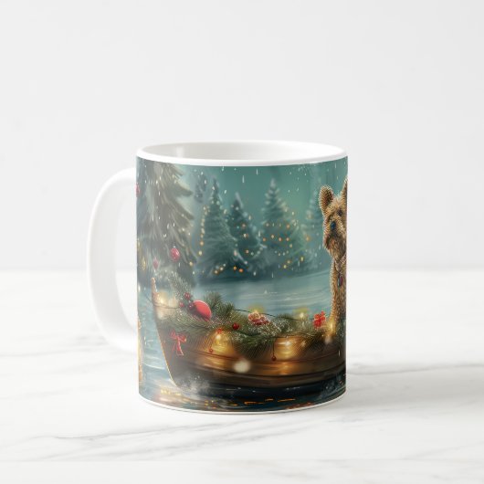 Mug Voyage festif de Noël de Cairn Terrier (Devant gauche)