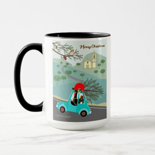 Mug Voyage festif de Noël du coq portugais (Gauche)
