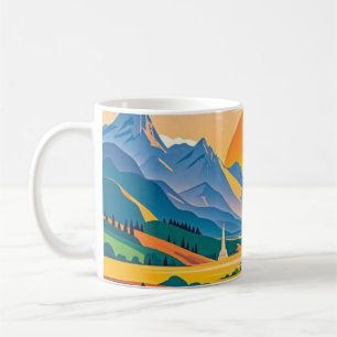 Mug Voyage Pittoresque coloré aventures sur route sinu