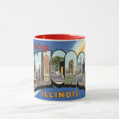 Mug Voyage Rétro, Salutations de Chicago Illinois (Centre)
