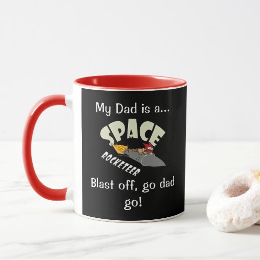 Mug Voyage spatial d'un rocketeer (Avec donut)