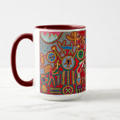 Mug Voyage tribal maya mexicain de Boho d'art d'Oaxaca (Gauche)