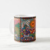 Mug Voyage tribal maya mexicain de Boho d'art d'Oaxaca (Devant gauche)