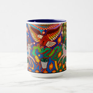 Mug Voyage tribal maya mexicain de Boho d'art d'Oaxaca