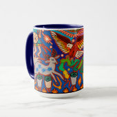 Mug Voyage tribal maya mexicain de Boho d'art d'Oaxaca (Devant gauche)