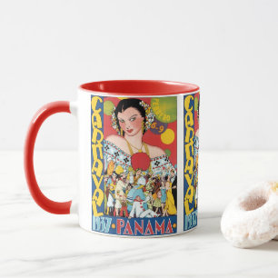 Mug Voyage Vintage 1937 Carnaval de Panama Femme de Fê