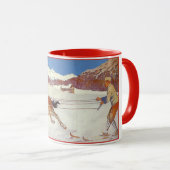 Mug Voyage Vintage, Hiver en Engadin Suisse (Devant droit)