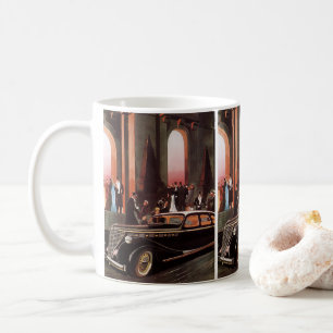 Mug Voyage Vintage, voiture limousine élégante et exte