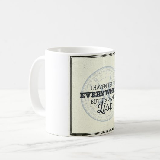 Mug Voyagent plus de citation de motivation de timbre (Devant gauche)