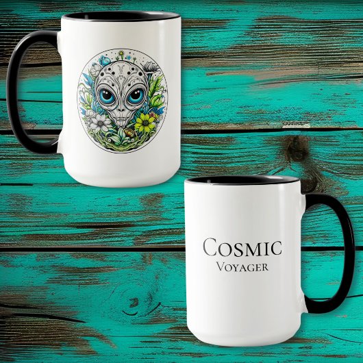 Mug Voyager cosmique | Floral extraterrestre Alien