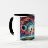 Mug Voyageur cosmique flottant dans l'espace (Devant gauche)