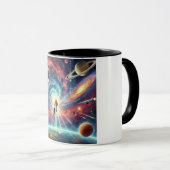 Mug Voyageur cosmique flottant dans l'espace (Devant droit)