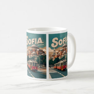Mug Voyagez Sofia, Bulgarie cadeaux vintage tramway de