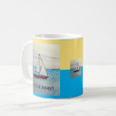 Mug Voyons en avant ! Bateau à voile rouge (Devant gauche)