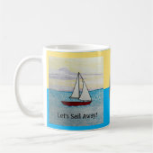 Mug Voyons en avant ! Bateau à voile rouge (Gauche)