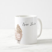 Mug Vrai Amour Couple Cœurs Roses (Devant droit)