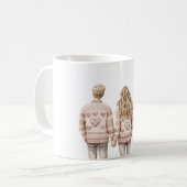 Mug Vrai Amour Couple Cœurs Roses (Devant gauche)