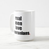 Mug Vrai amour Pomeranians d'hommes (Devant gauche)