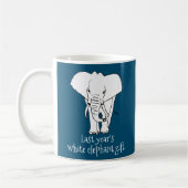 Mug Vrai Blanc Elephant cadeau de Noël Funny (Gauche)