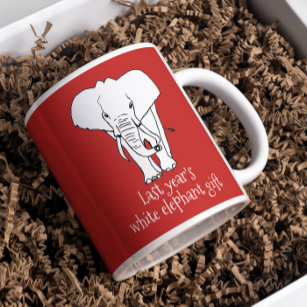 Mug Vrai Blanc Elephant cadeau de Noël Funny