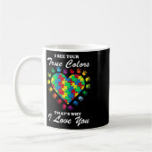 Mug Vrai Couleurs Puzzle Coeur Cool Sensibilisation su (Gauche)