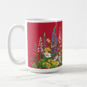 Mug Vrai rouge avec Motif Fleur sauvage bleu (Gauche)