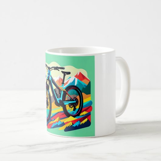 Mug VTT Art VTT Downhill (Devant droit)