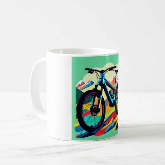 Mug VTT Art VTT Downhill (Devant gauche)