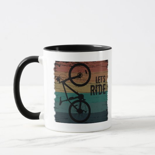 Mug VTT Descente - Vélo Tout Terrain Vintage (Gauche)
