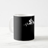 Mug VTT Downhill Heartbeat Fun Bicycle Cadeau (Devant gauche)