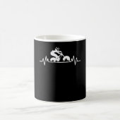Mug VTT Downhill Heartbeat Fun Bicycle Cadeau (Centre)