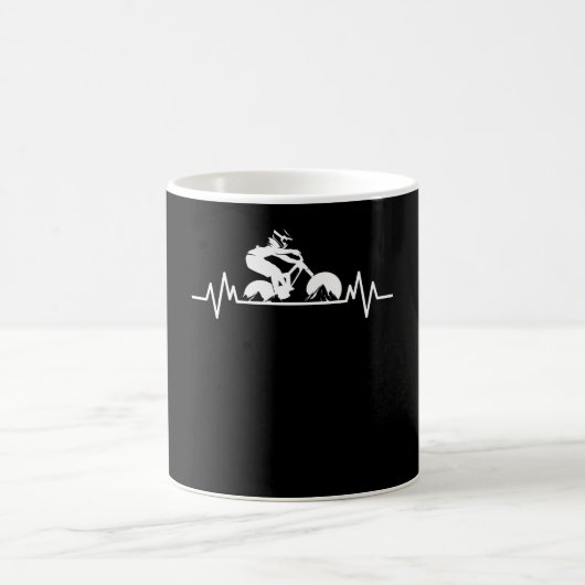 Mug VTT Downhill Heartbeat Fun Bicycle Cadeau (Centre)