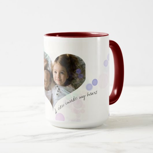 Mug Vue à l'intérieur de mon coeur aimé portrait (Devant droit)