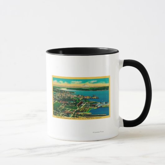 Mug Vue aérienne de Bremerton et Bremerton Navy Yard (Droite)