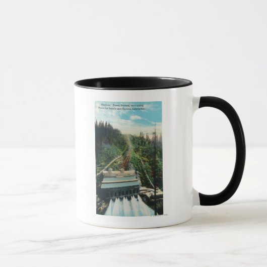 Mug Vue aérienne de la centrale électrique Electron (Droite)
