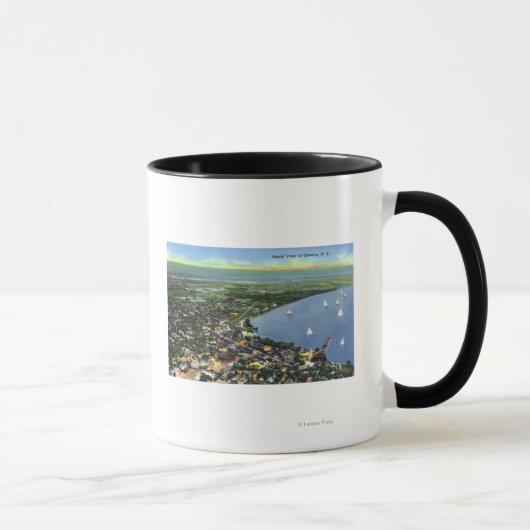 Mug Vue aérienne de la ville, Bateaux à voile sur le l (Droite)